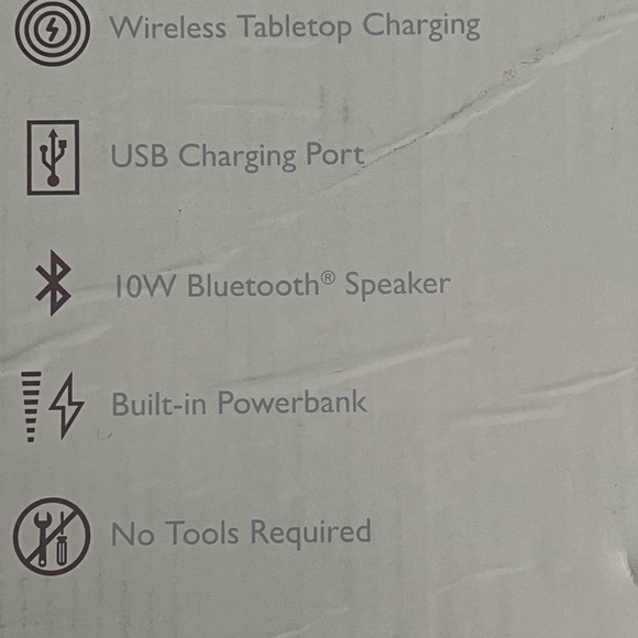 NIB WIRELESS Round Wood Speaker Table - Picture 9 of 11